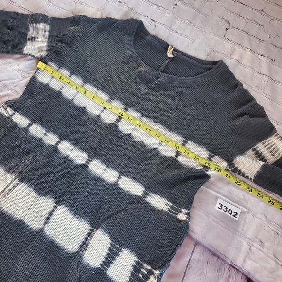Free People Canyon Wash Tie-Dyed Thermal Tunic Oversized With Pockets Pullover S - Picture 9 of 10